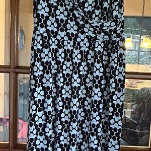 Black and White Polka Dot Flower Dress